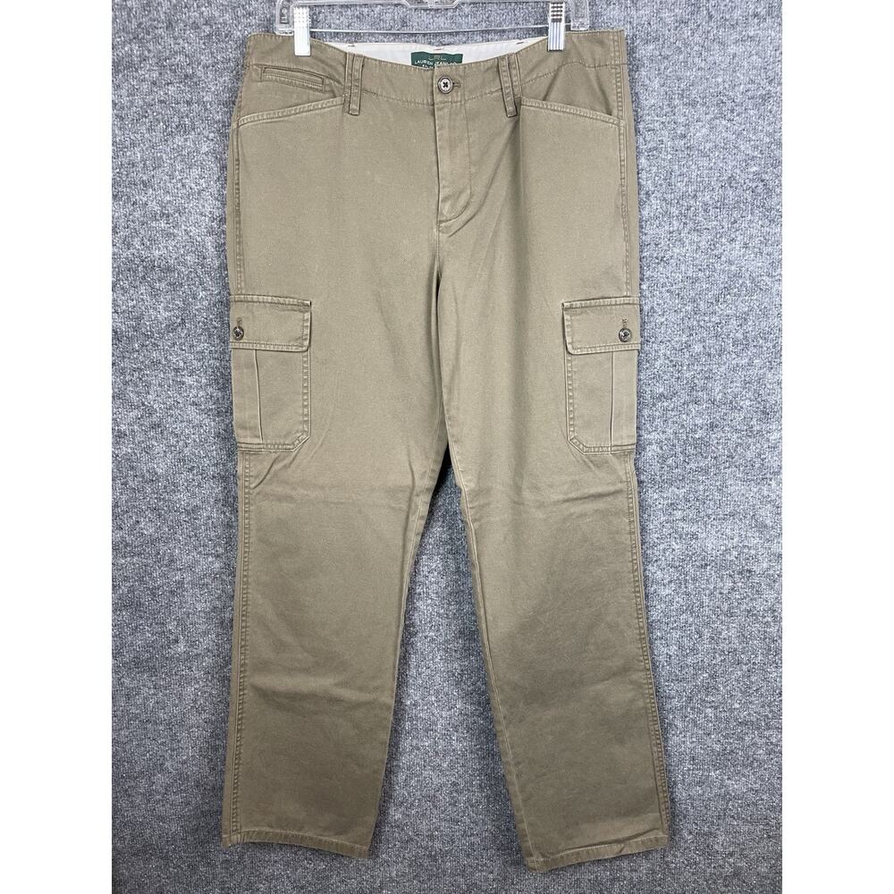 Lauren Ralph‎ Lauren Cargo Pants Women’s 12 LRL Olive Green Chino Cotton